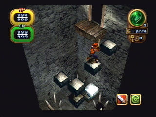 Alundra 2 contains many intense block-jumping sequences. This one borrows a chapter from the Mega Man series of games.